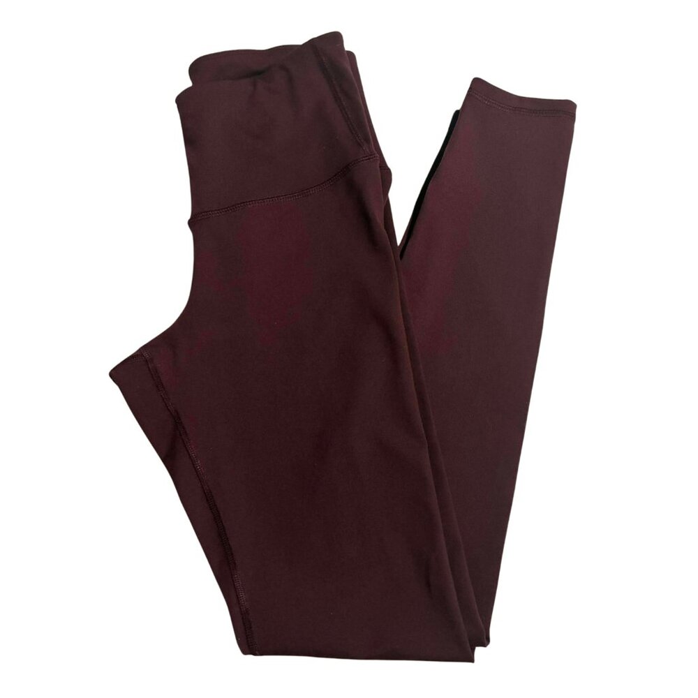 Women's Old Navy Active High Rise Powerpress Maroon leggings SMALL
